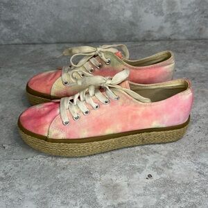 Women's Pink Tie-Dye Canvas Sneakers‎ Sz 8.5